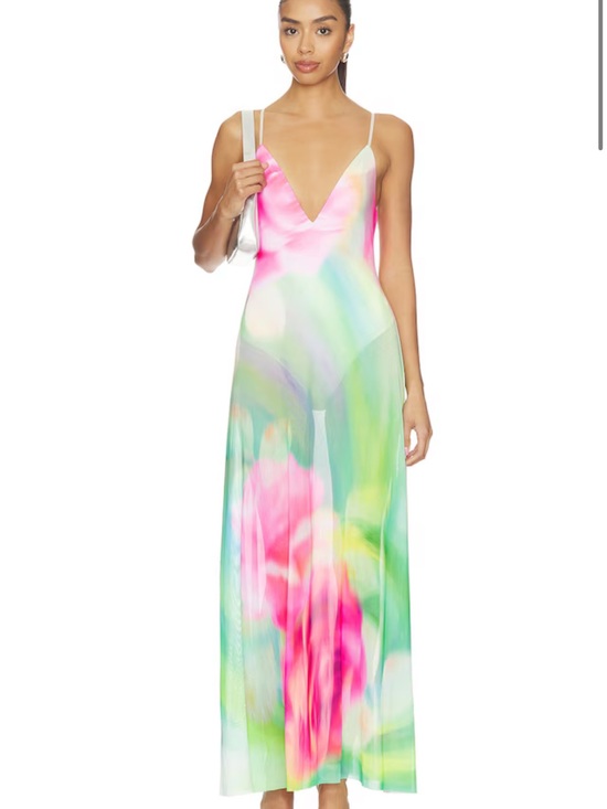 REVOLVE Dresses & Skirts - REVOLVE Pastel Watercolor Maxi Dress in Pink and Green